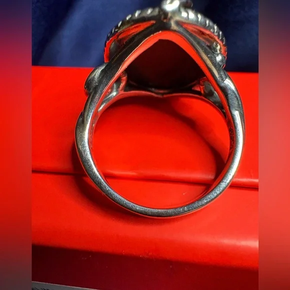 Ring*Carolyn Pollack American West Silver and Black Statement Vintage Ring - Picture 5 of 12